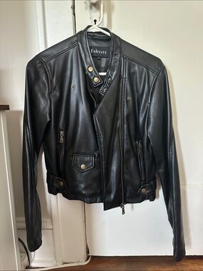 Black Faux Leather Moto Jacket